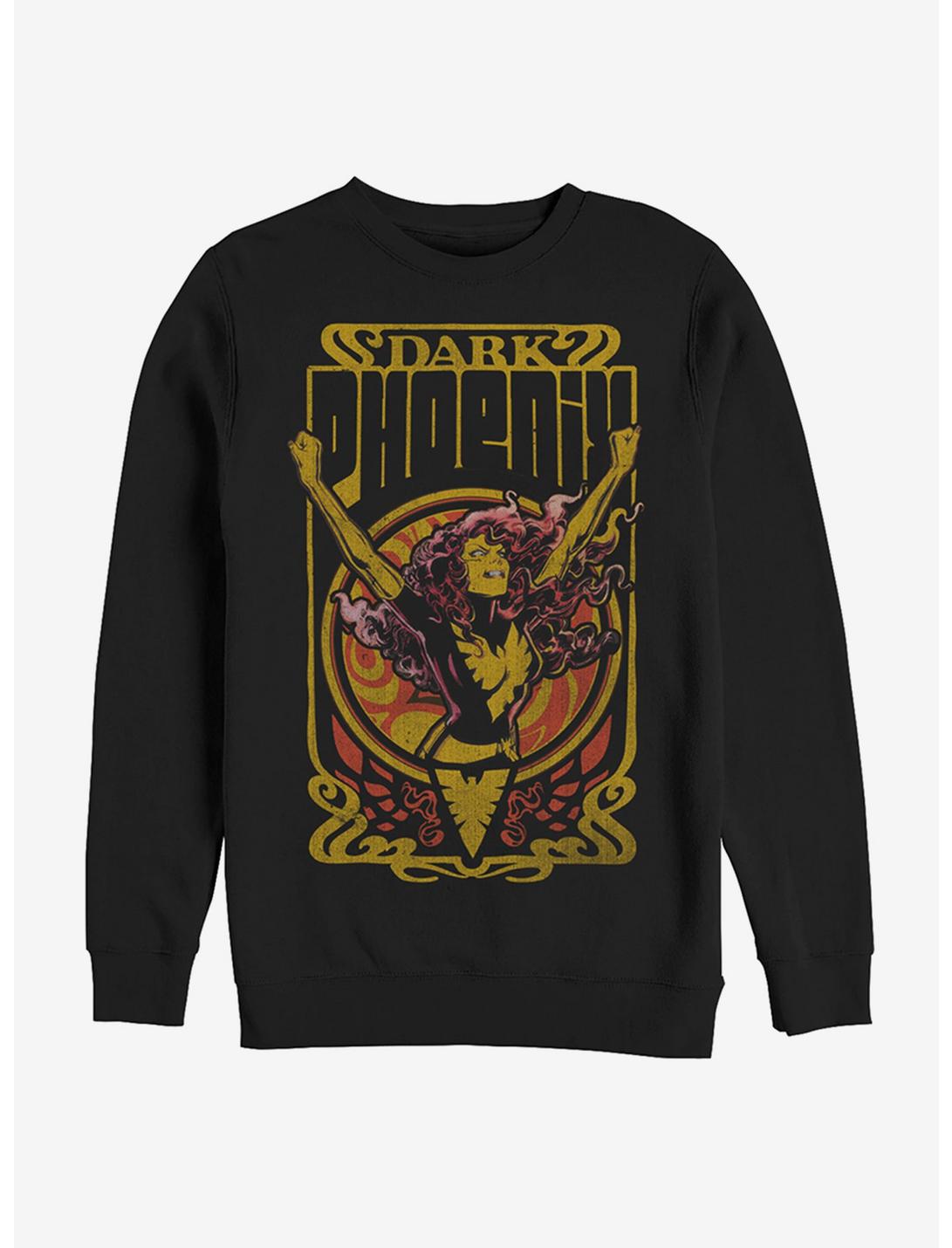 Marvel X-Men Dark Phoenix Dark Phoenix Fire Sweatshirt, BLACK, hi-res
