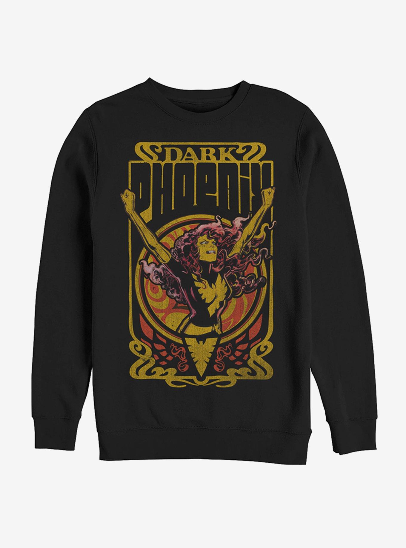 Marvel X-Men Dark Phoenix Dark Phoenix Fire Sweatshirt, BLACK, hi-res