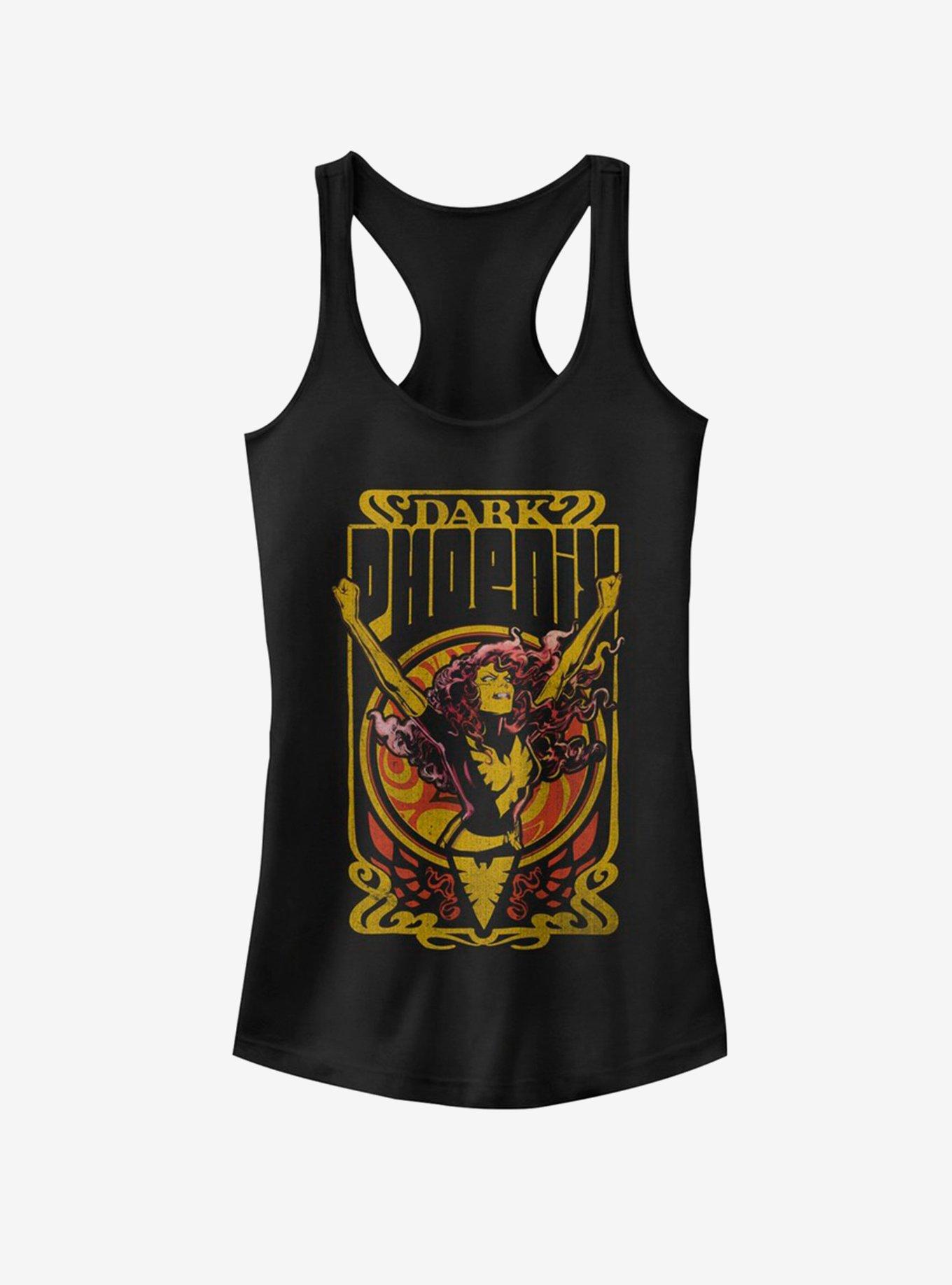 Marvel X-Men Dark Phoenix Dark Phoenix Fire Girls Tank Top, BLACK, hi-res