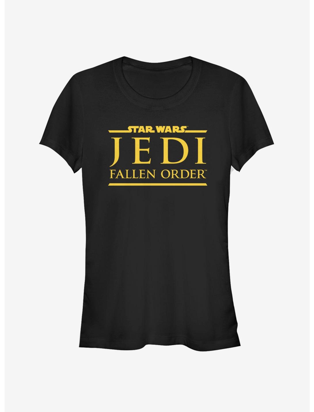 Star Wars Jedi Fallen Order Logo Yellow Ink Girls T-Shirt, BLACK, hi-res