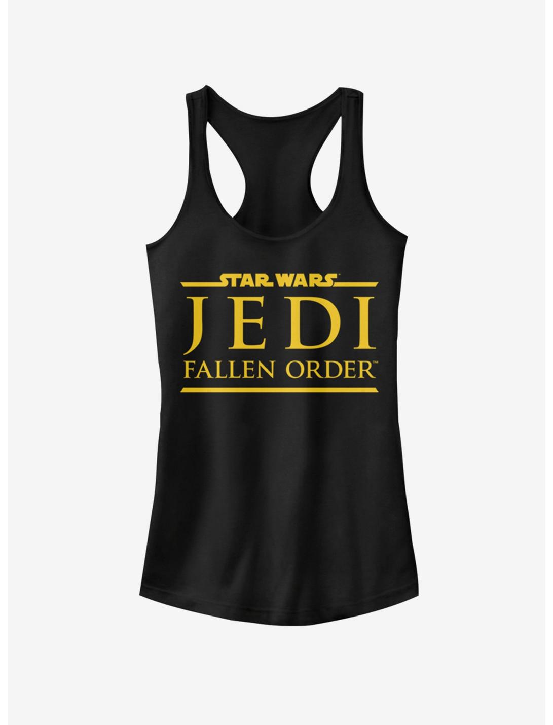 Star Wars Jedi Fallen Order Logo Yellow Ink Girls Tank Top, BLACK, hi-res