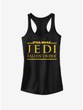 Star Wars Jedi Fallen Order Logo Yellow Ink Girls Tank Top, BLACK, hi-res