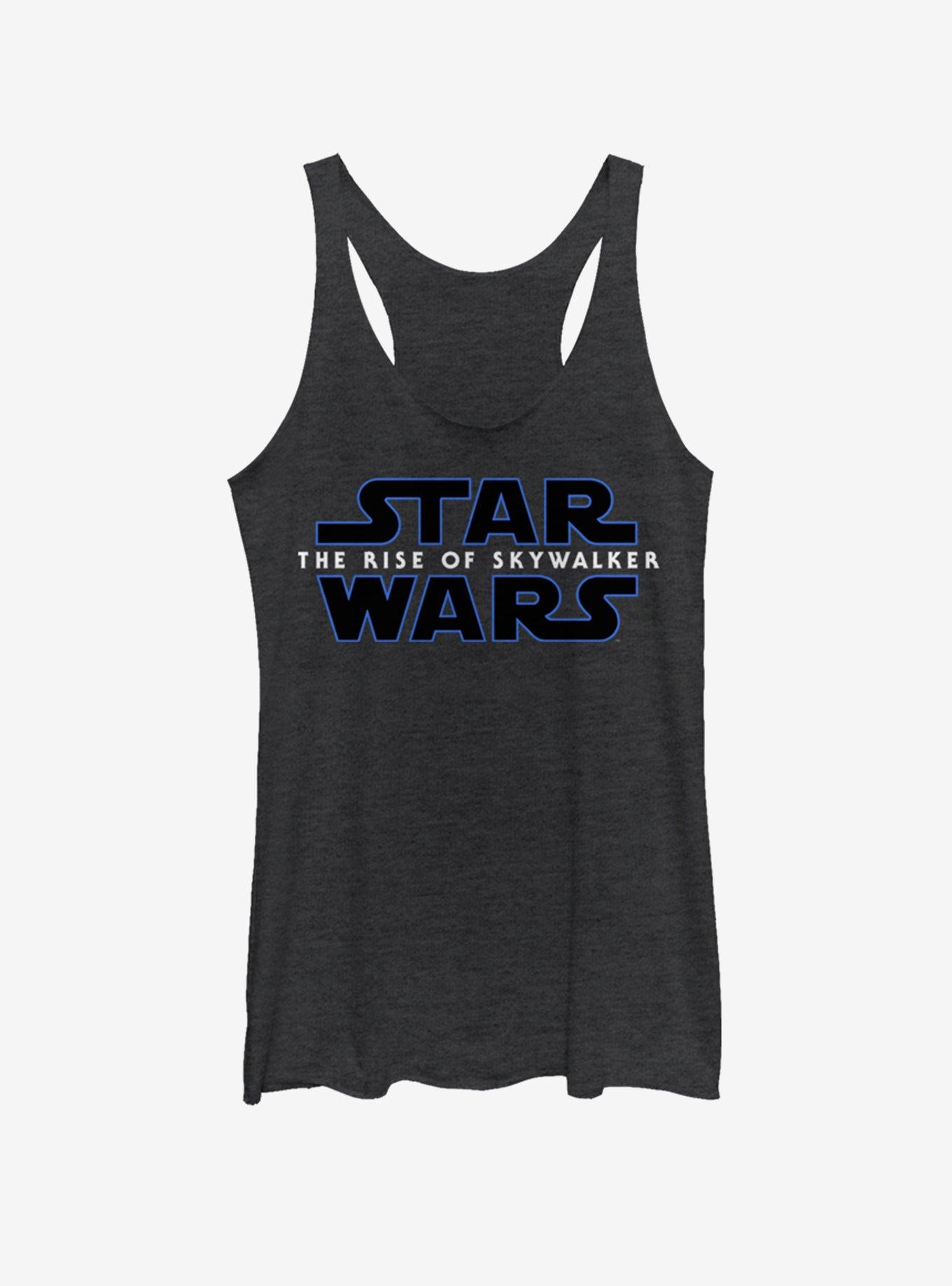 Star Wars Episode IX The Rise of Skywalker Logo Girls Tank Top, BLK HTR, hi-res