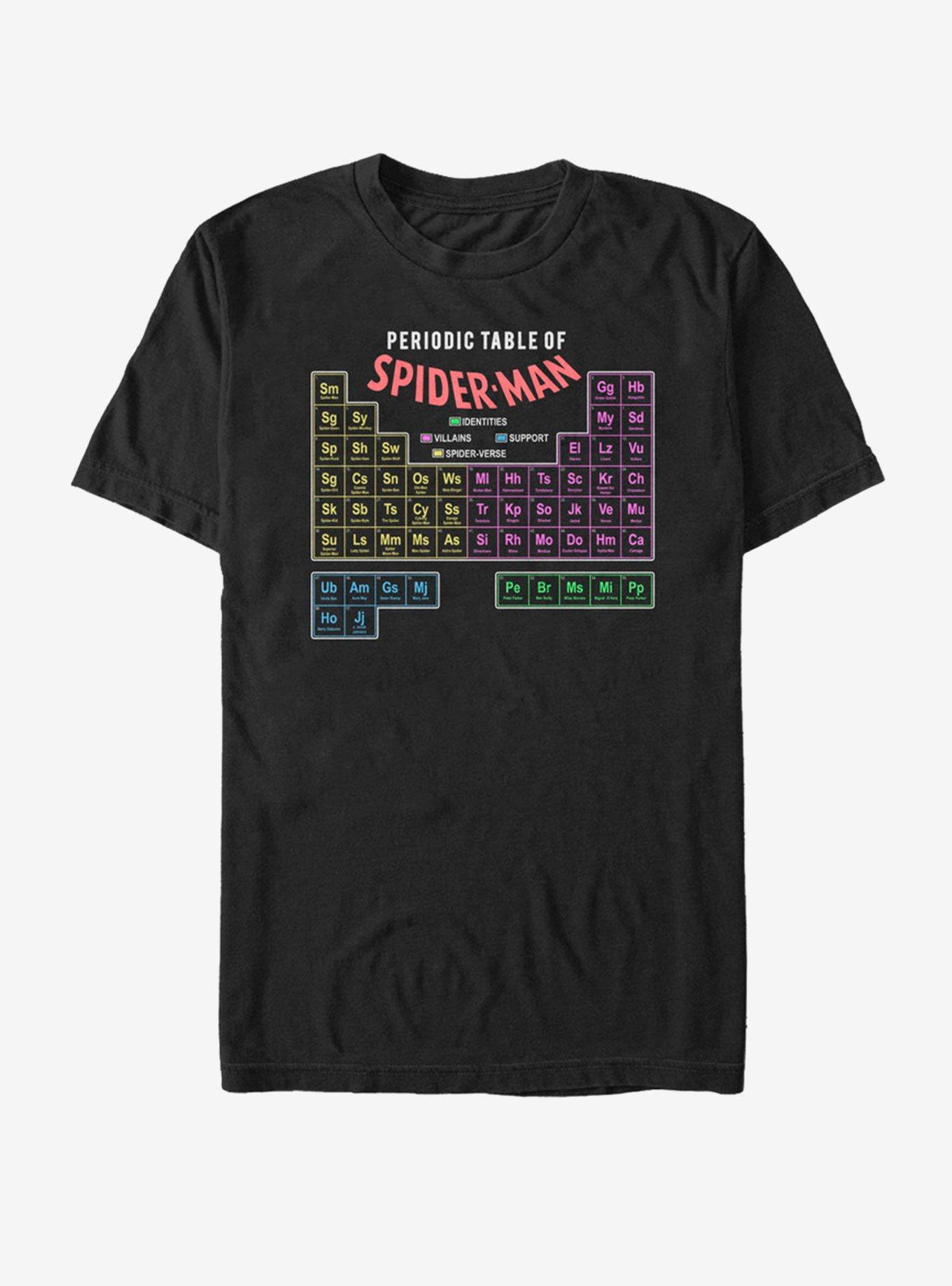 Marvel Spider-Man Periodic Table T-Shirt, BLACK, hi-res