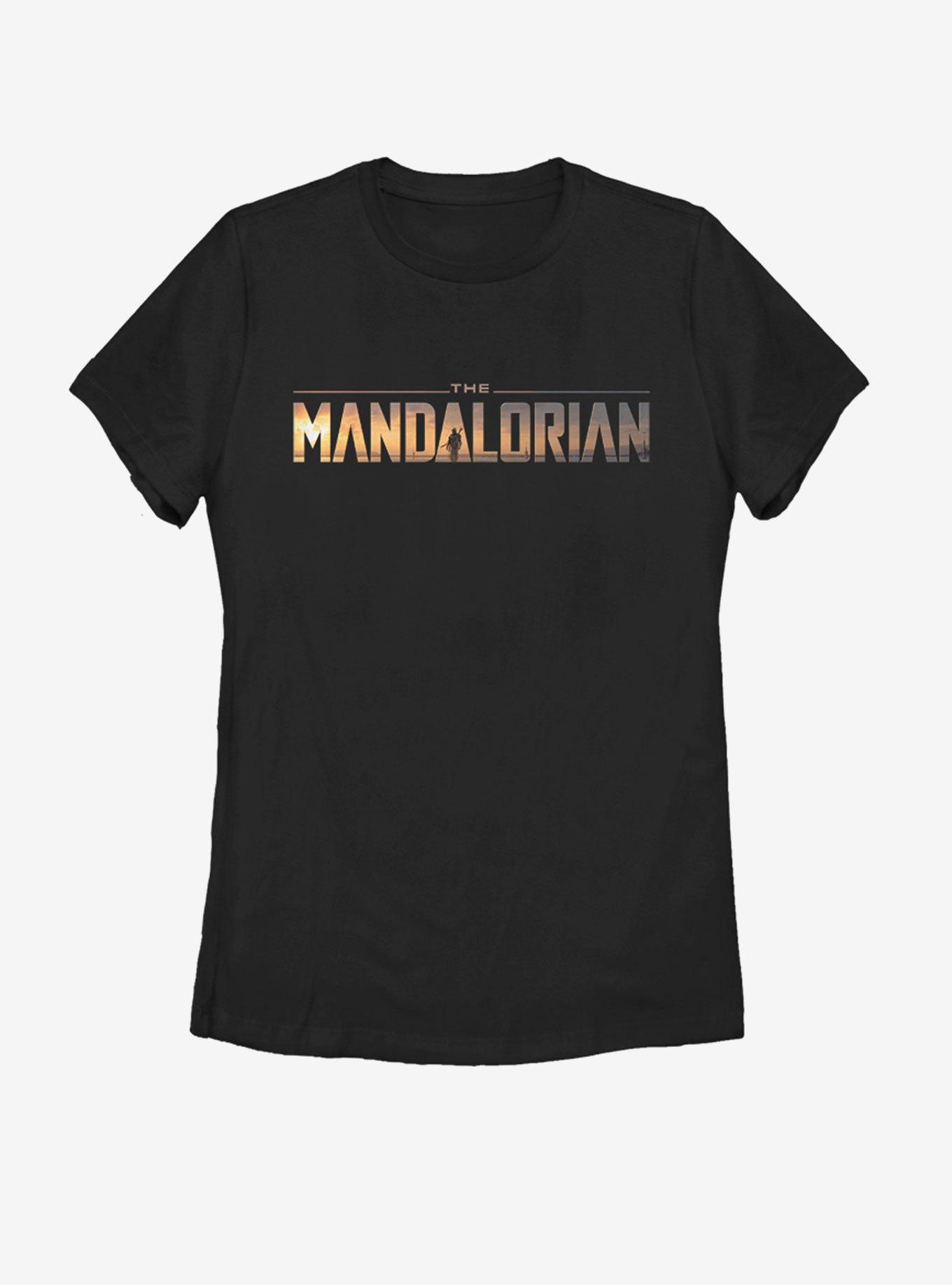 Star Wars The Mandalorian Logo Womens T-Shirt, BLACK, hi-res