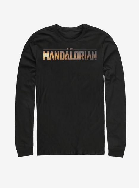 Star Wars The Mandalorian Logo Long-Sleeve T-Shirt - BLACK | BoxLunch