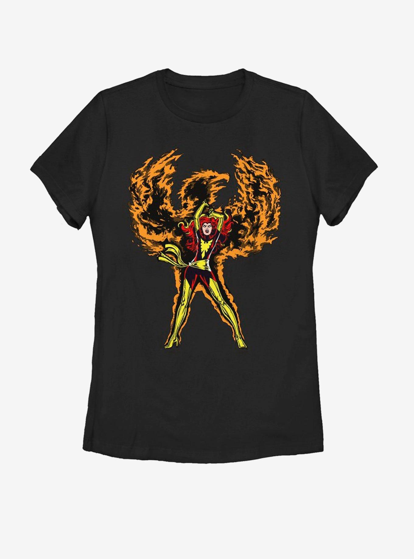 Marvel X-Men Dark Phoenix Phoenix Rises Womens T-Shirt, BLACK, hi-res