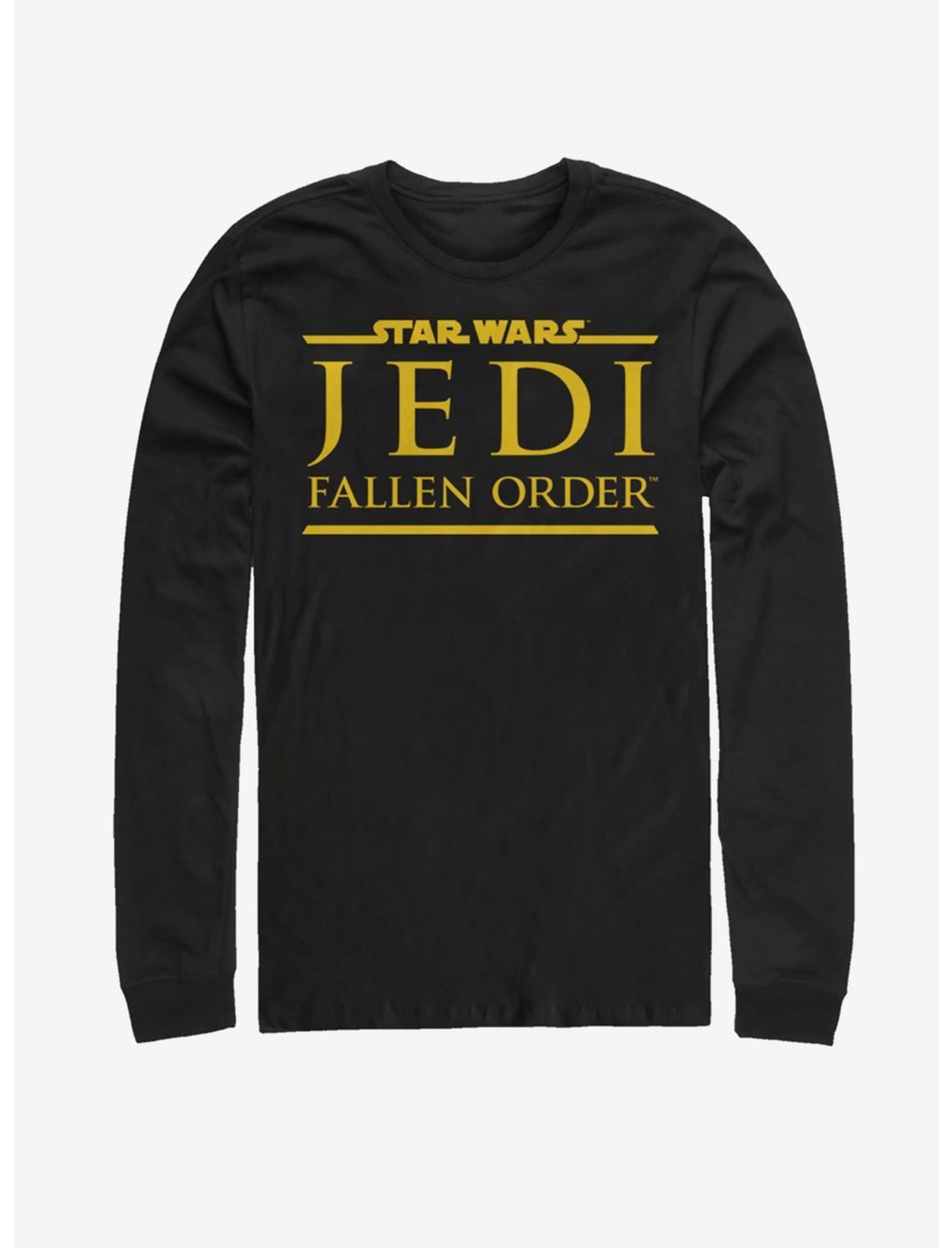 Star Wars Jedi Fallen Order Logo Yellow Ink Long-Sleeve T-Shirt, BLACK, hi-res