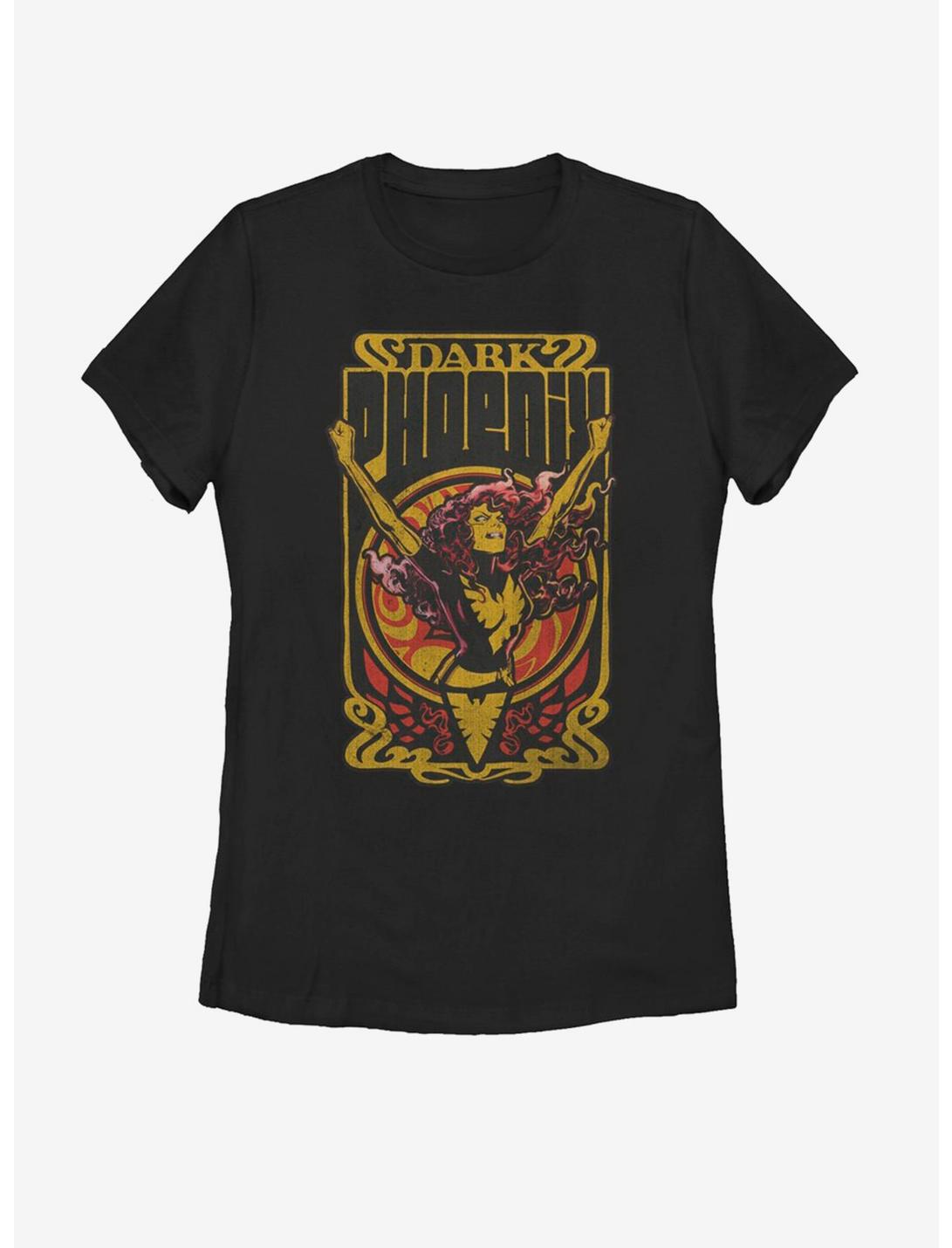 Marvel X-Men Dark Phoenix Dark Phoenix Fire Womens T-Shirt, BLACK, hi-res