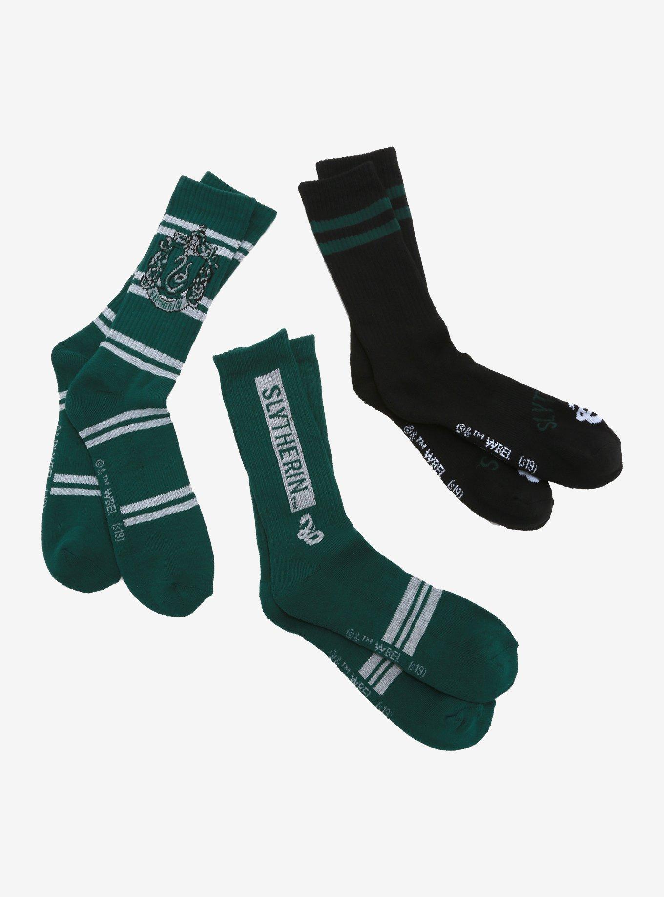 Harry Potter Slytherin Crew Sock Set - BoxLunch Exclusive, , hi-res