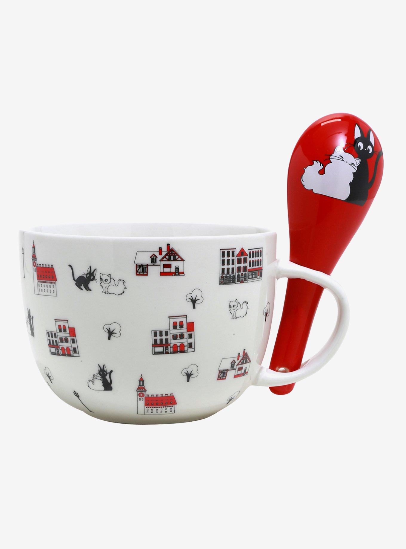 Studio Ghibli Kiki's Delivery Service Jiji & Lily Soup Mug & Spoon, , hi-res