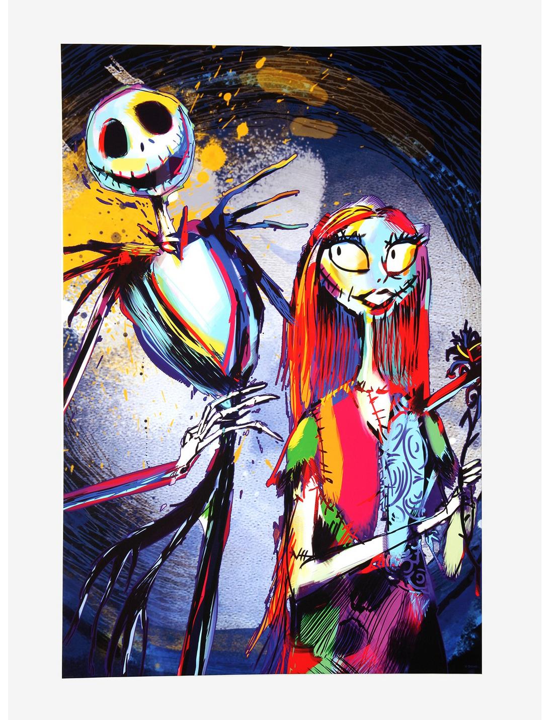 The Nightmare Before Christmas Colorful Jack & Sally Canvas, , hi-res