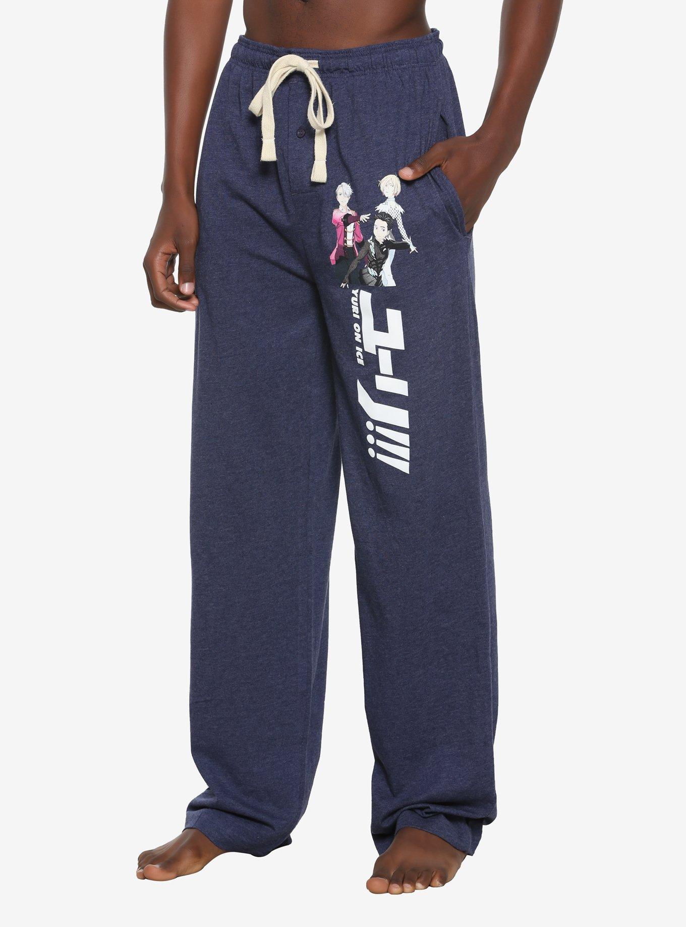 Yuri!!! On ICE Two Yuris & Victor Pajama Pants, NAVY, hi-res