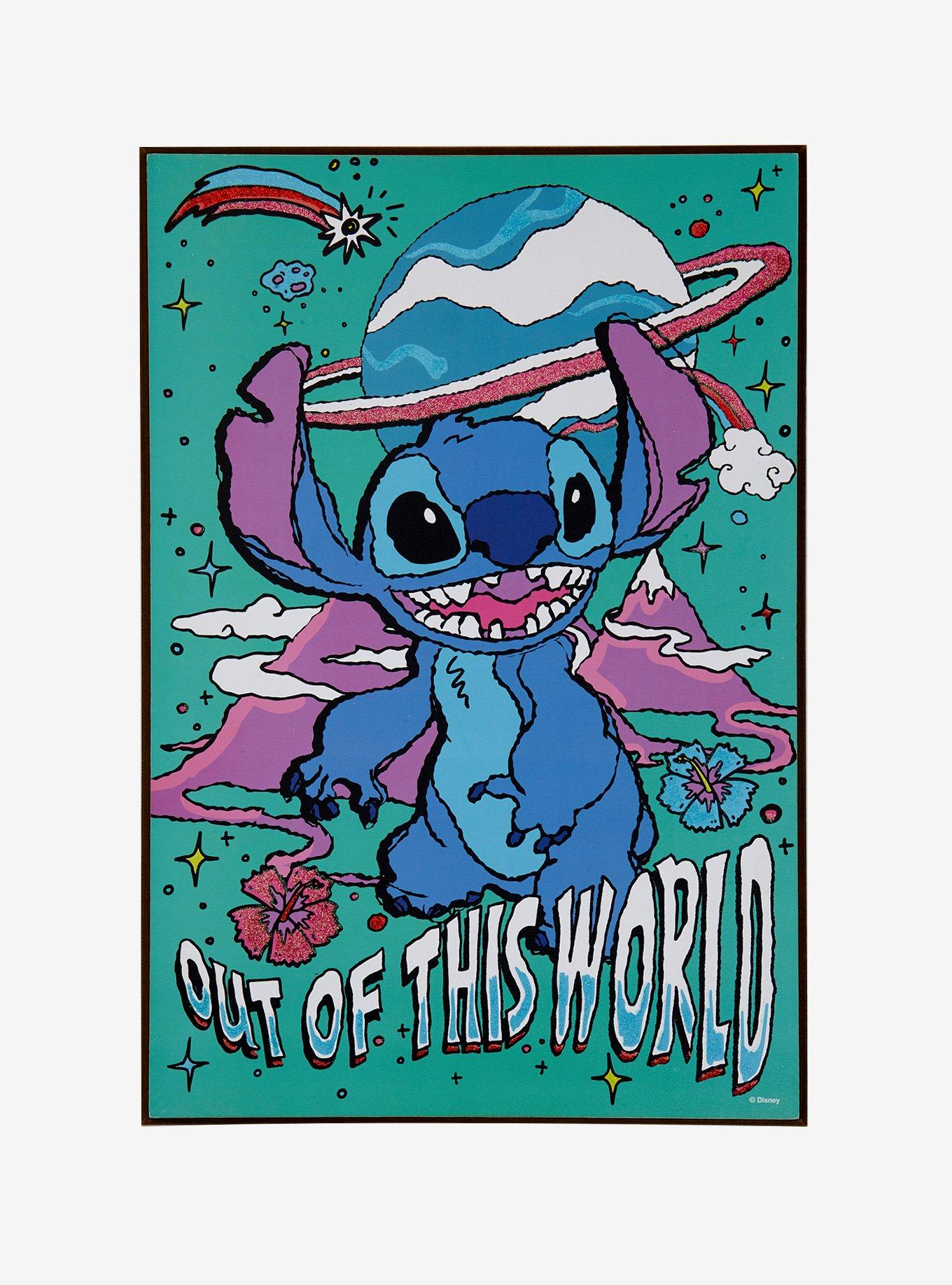 Disney Lilo & Stitch Out Of This World Glitter Wood Wall Art, , hi-res