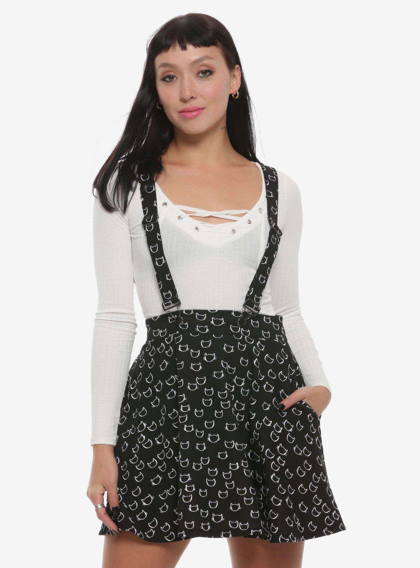 Black Cat Suspender Skirt