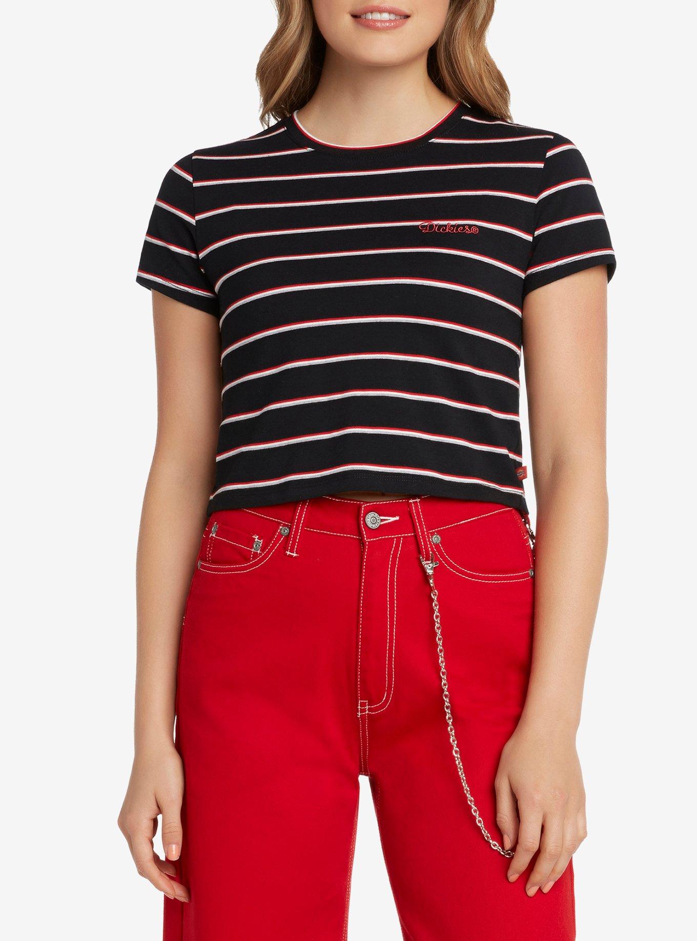Dickies Striped Girls Crop T-Shirt, MULTI, hi-res
