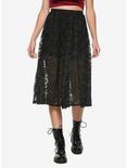 Black Lace Midi Skirt, BLACK, hi-res