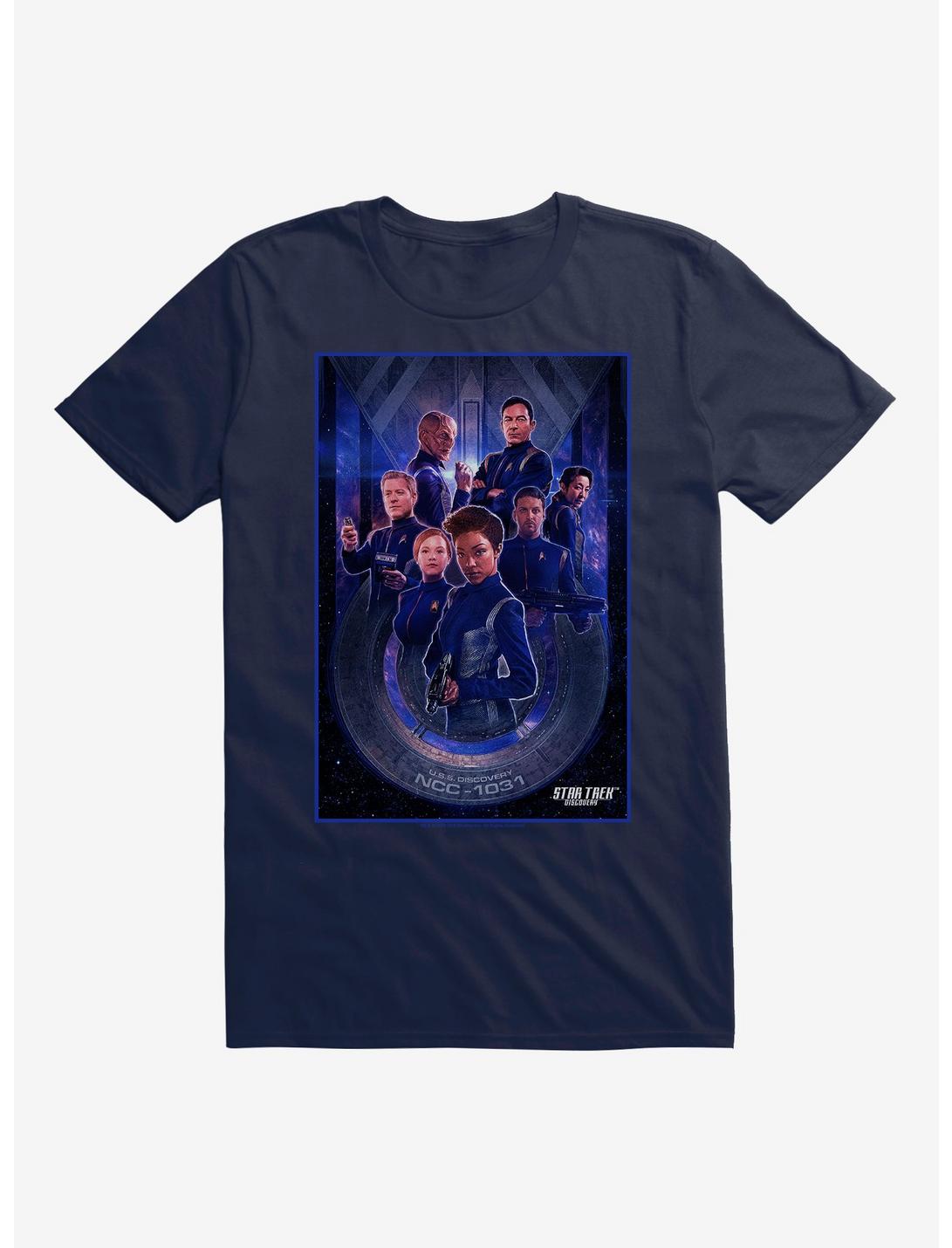 Star Trek Discovery Character Poster T-Shirt, MIDNIGHT NAVY, hi-res