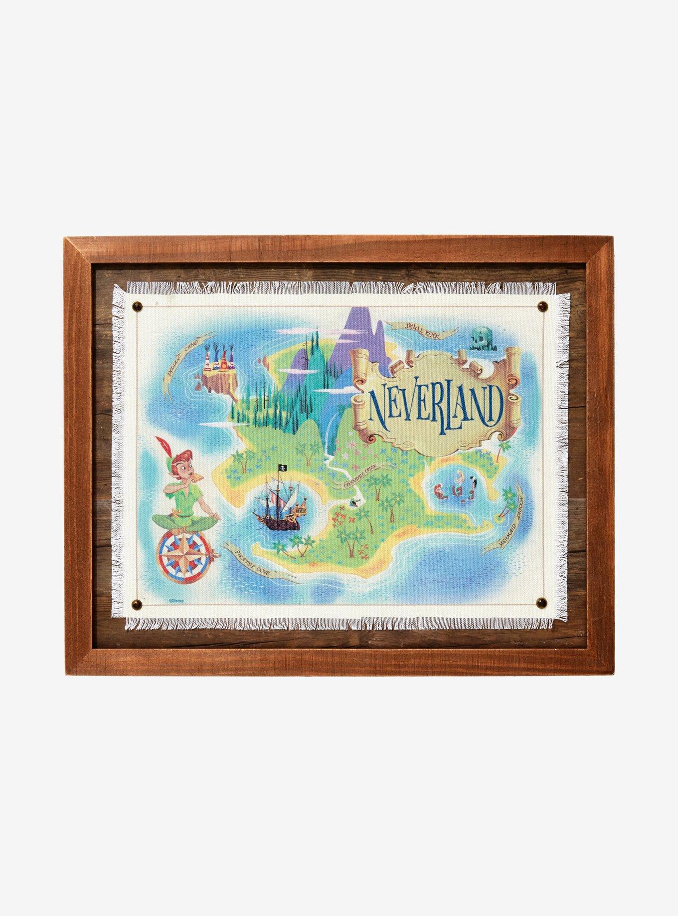 Disney Peter Pan Never Land Framed Map