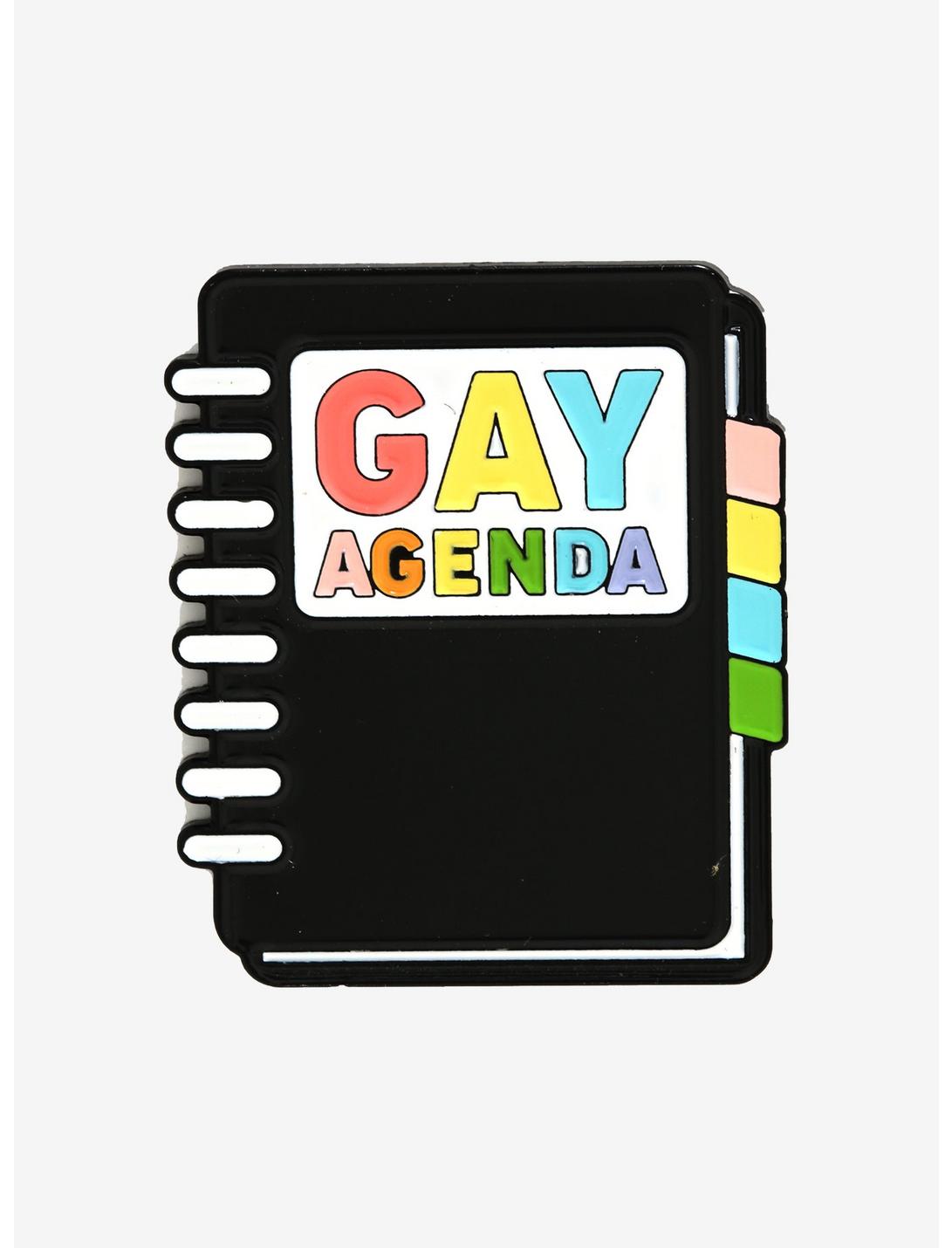 Gay Agenda Enamel Pin, , hi-res