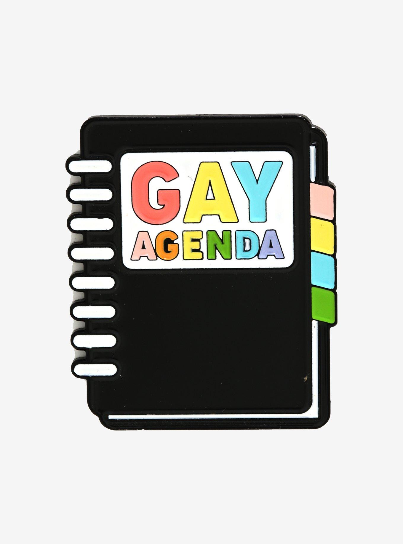 Gay Agenda Enamel Pin, , hi-res