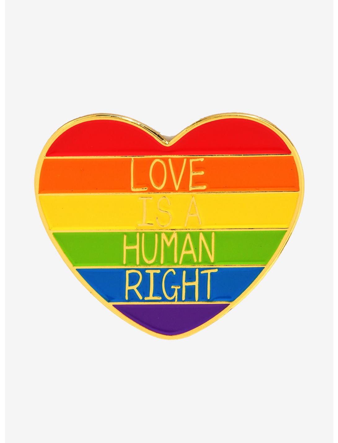 Love Is A Human Right Rainbow Enamel Pin, , hi-res