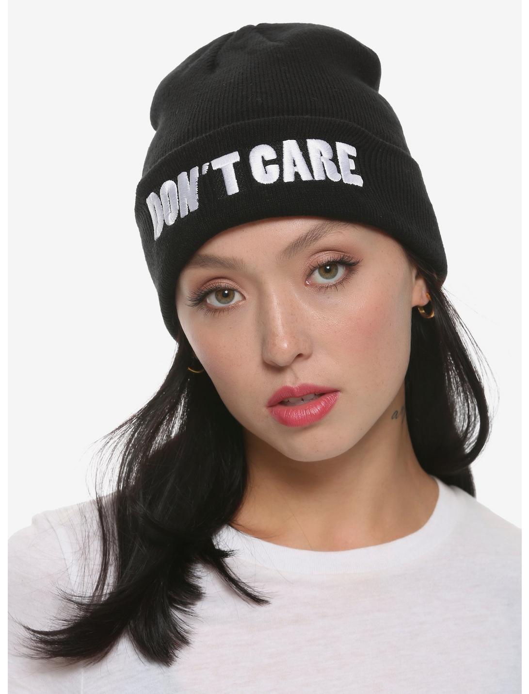 Don't Care Knit Beanie, , hi-res