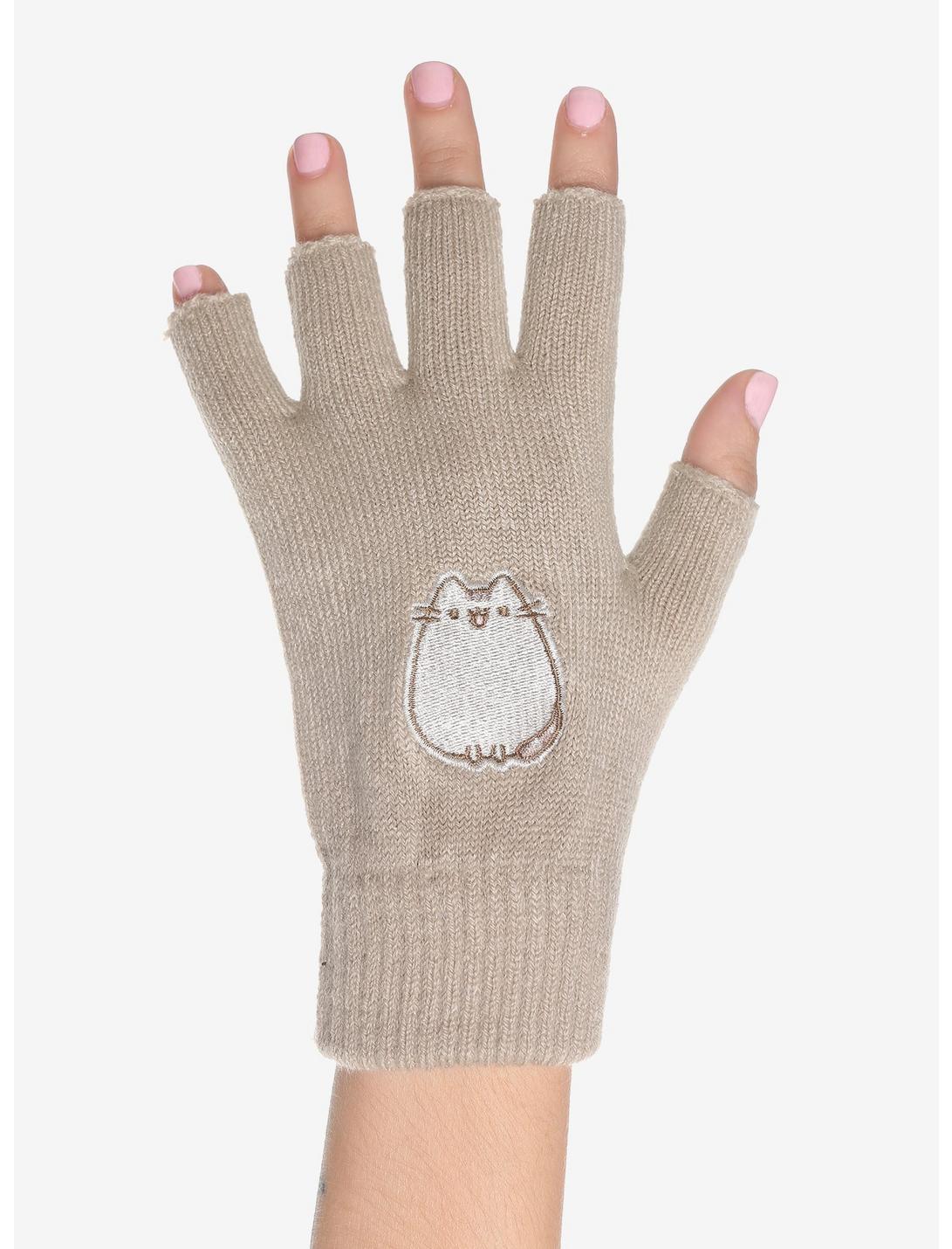 Pusheen Grey Fingerless Gloves, , hi-res