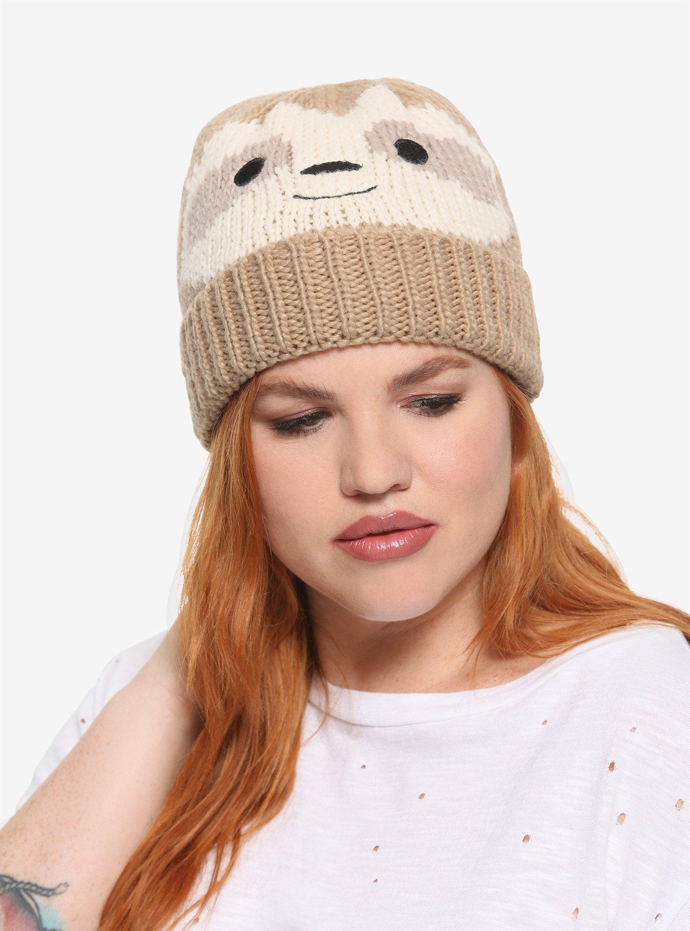Smiling Sloth Knit Beanie Hot Topic