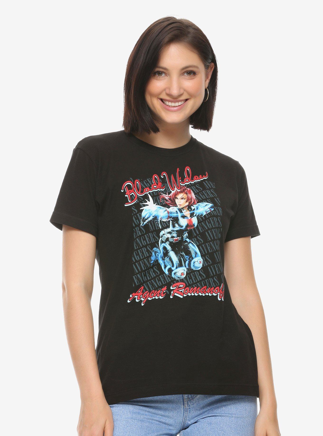 Marvel Avengers Black Widow Agent Romanoff Women's T-Shirt - BoxLunch Exclusive, BLACK, hi-res