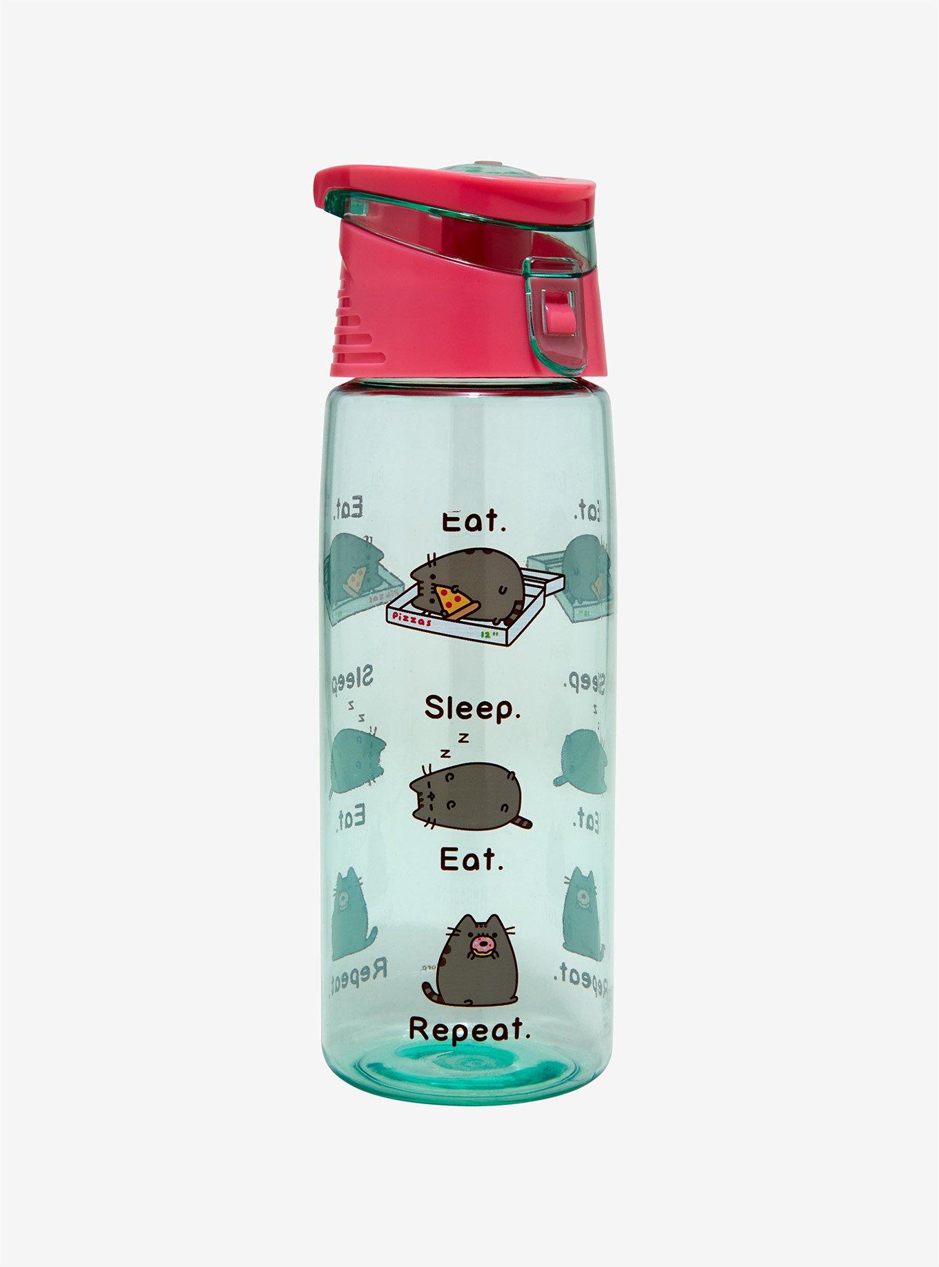 Pusheen Eat Sleep Eat Repeat Water Bottle, , hi-res