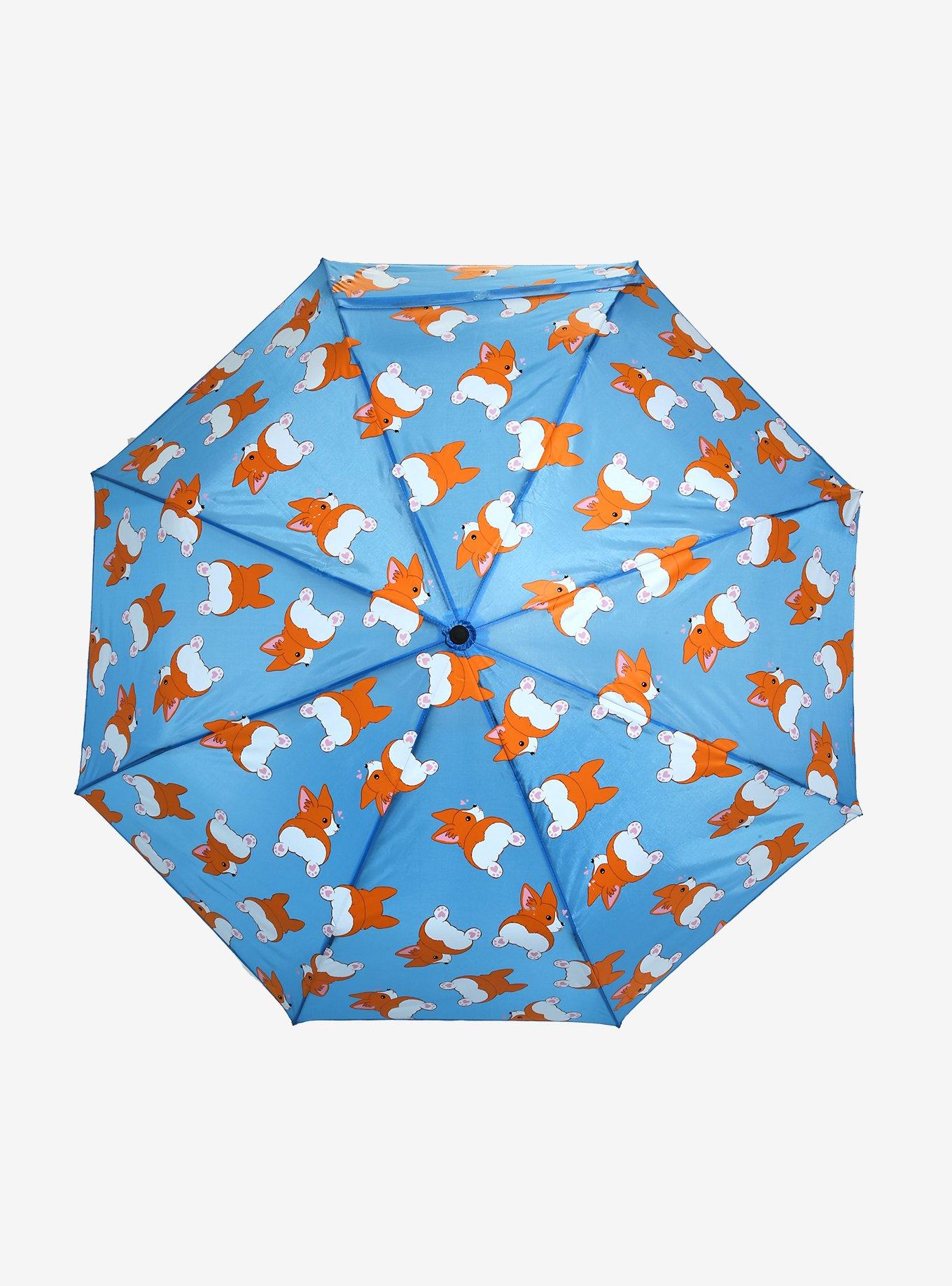 Corgi Butt Pattern Print Foldable Umbrella