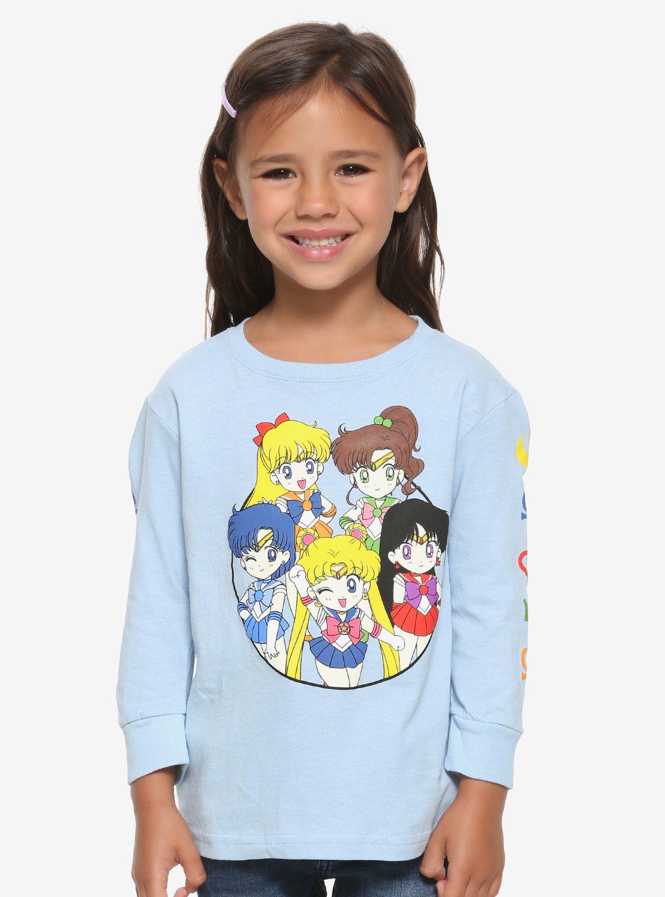Sailor Moon Chibi Sailor Scouts Toddler Long Sleeve T-Shirt - BoxLunch Exclusive, BLUE, hi-res