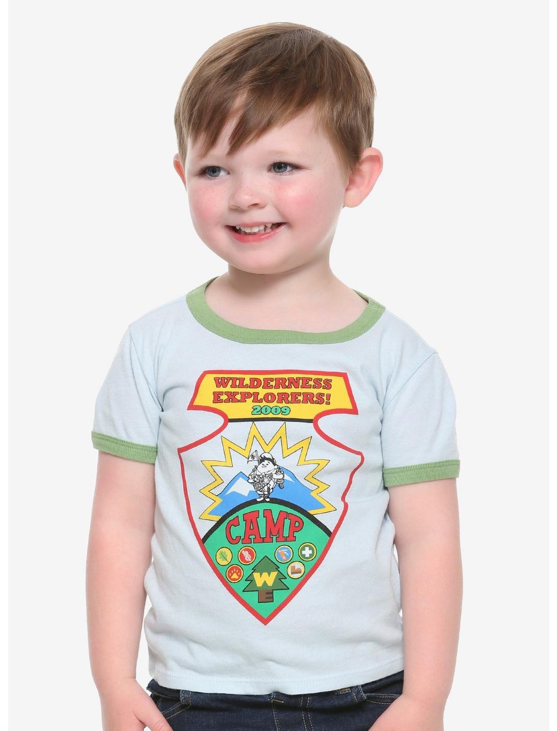 Disney Pixar Up Wilderness Explorer Emblem Toddler Ringer T-Shirt - BoxLunch Exclusive, BLUE, hi-res