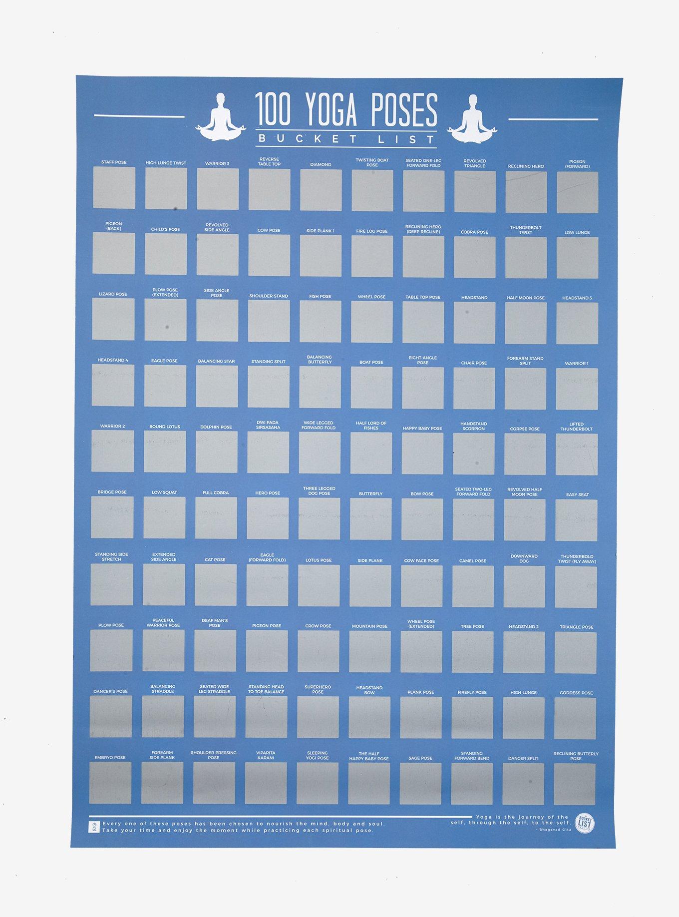 100 Yoga Poses Scratch Off Bucket List Poster, , hi-res