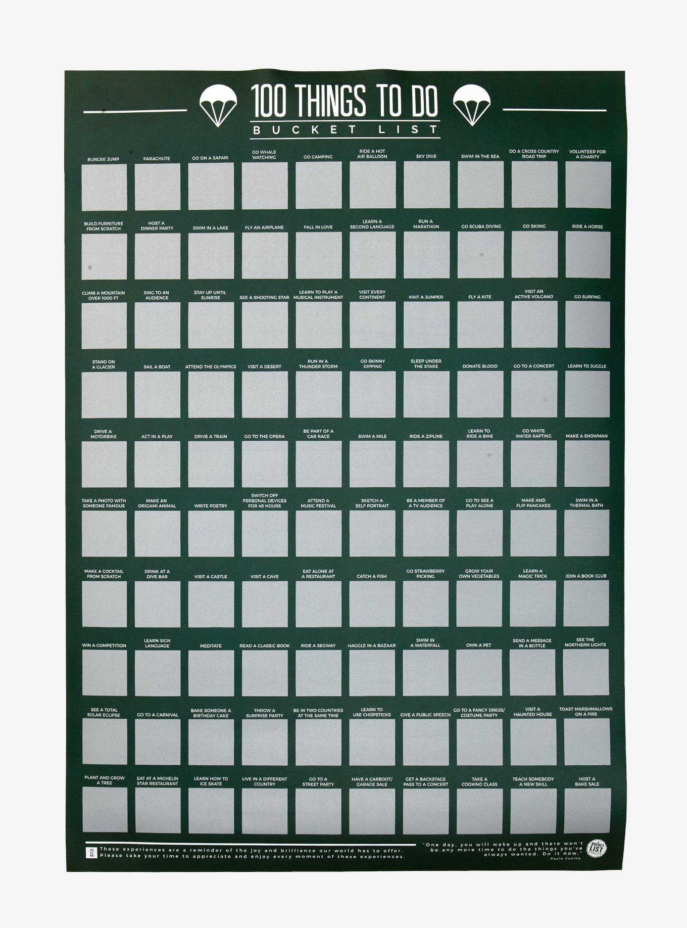 100 Things To Do Scratch Off Bucket List Poster, , hi-res