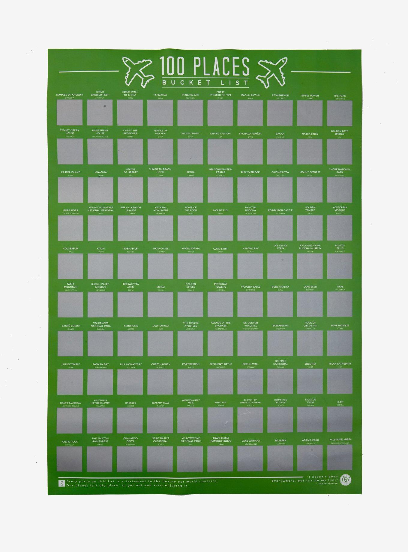 100 Places Scratch Off Bucket List Poster, , hi-res