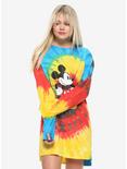Disney Mickey Mouse Tie-Dye Long-Sleeve Girls T-Shirt Dress, TIE DYE, hi-res