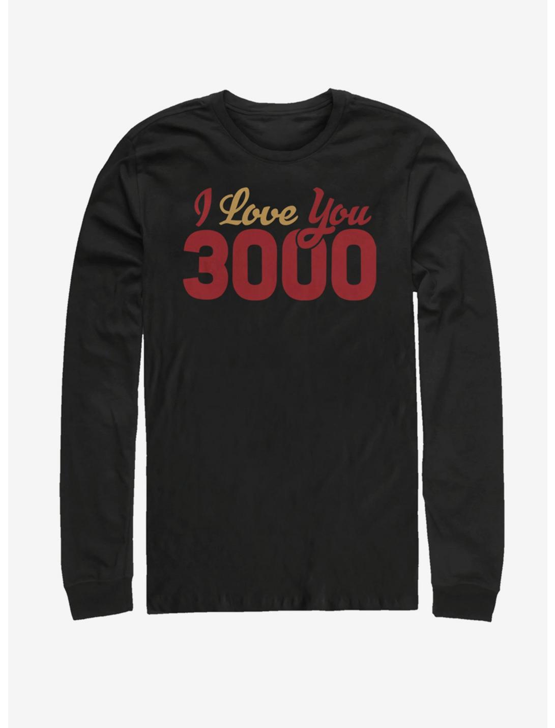 Marvel Avengers: Endgame Love You 3000 Script Long-Sleeve T-Shirt, BLACK, hi-res
