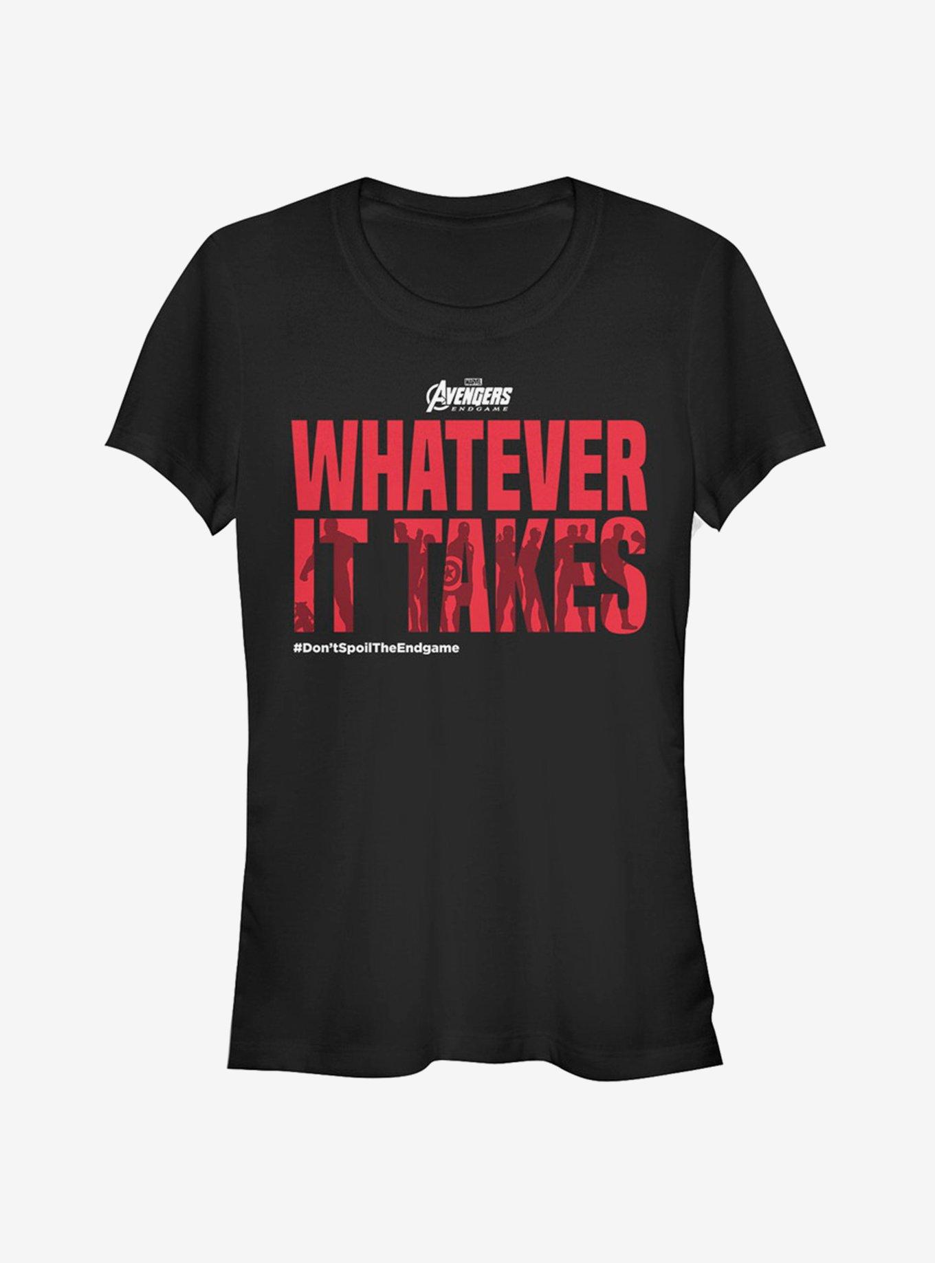 Marvel Avengers: Endgame Whatever It Takes Spoilers Girls T-Shirt ...