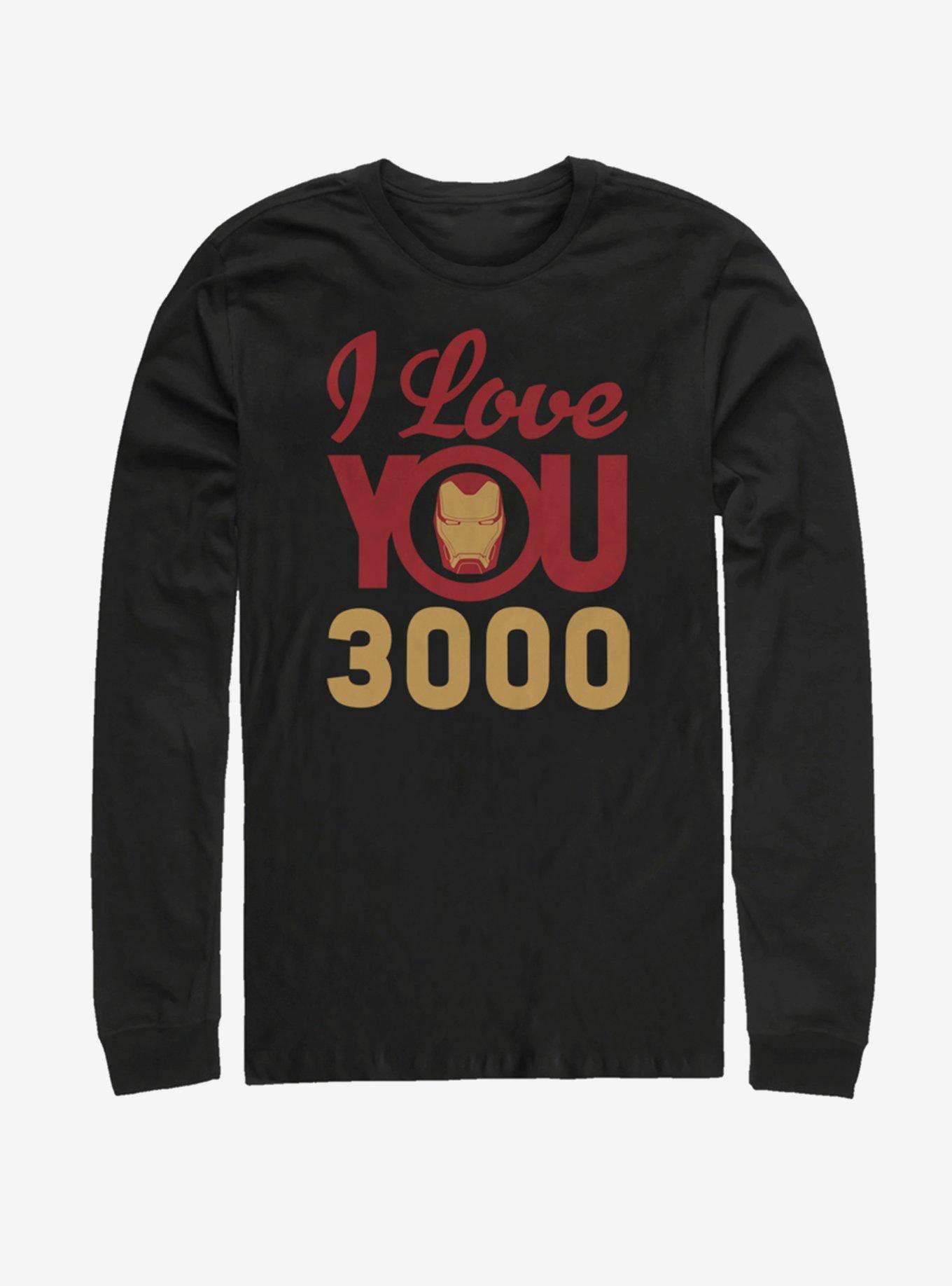 Marvel Avengers: Endgame Love You 3000 Icon Face Long-Sleeve T-Shirt, BLACK, hi-res