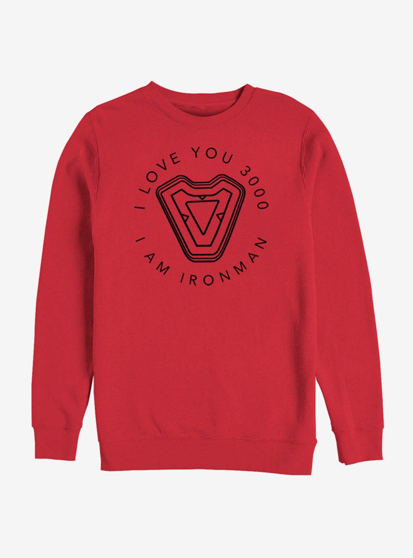 Marvel Avengers: Endgame Iron Man's Heart Sweatshirt, RED, hi-res