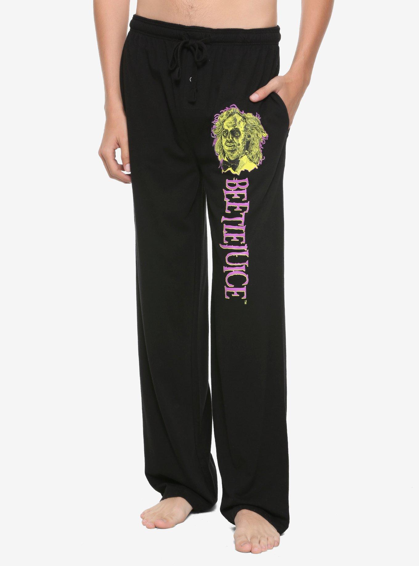 Beetlejuice Neon Head Pajama Pants, BLACK, hi-res
