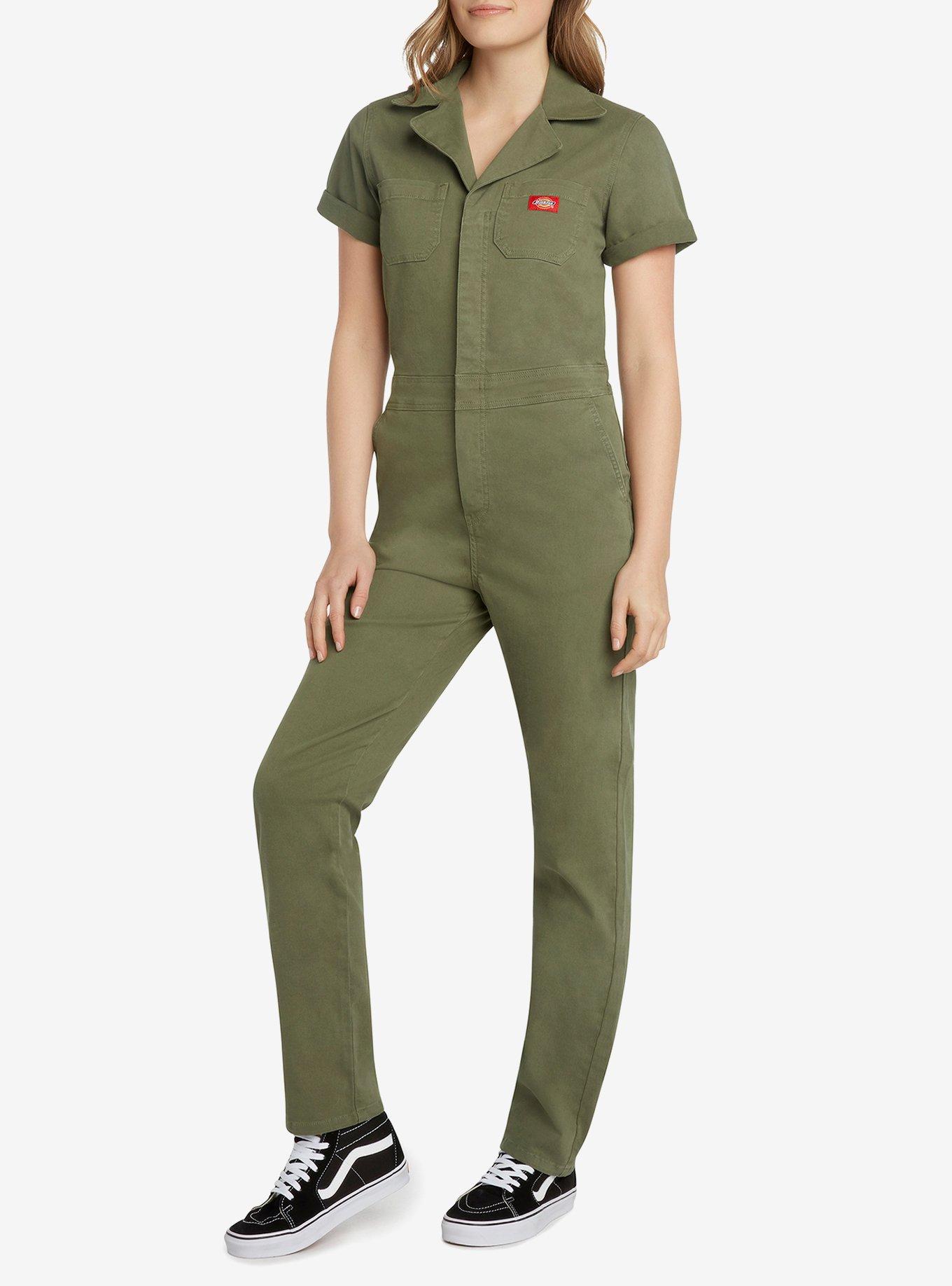 Dickies Olive Jumpsuit, OLIVE, hi-res