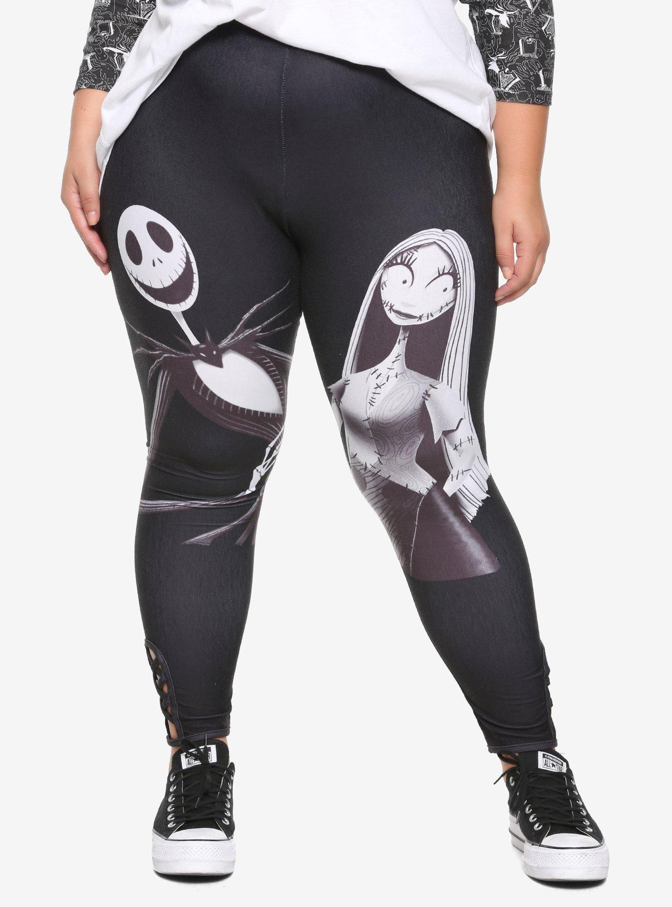 The Nightmare Before Christmas Black & White Jack & Sally Plus Size, BLACK, hi-res