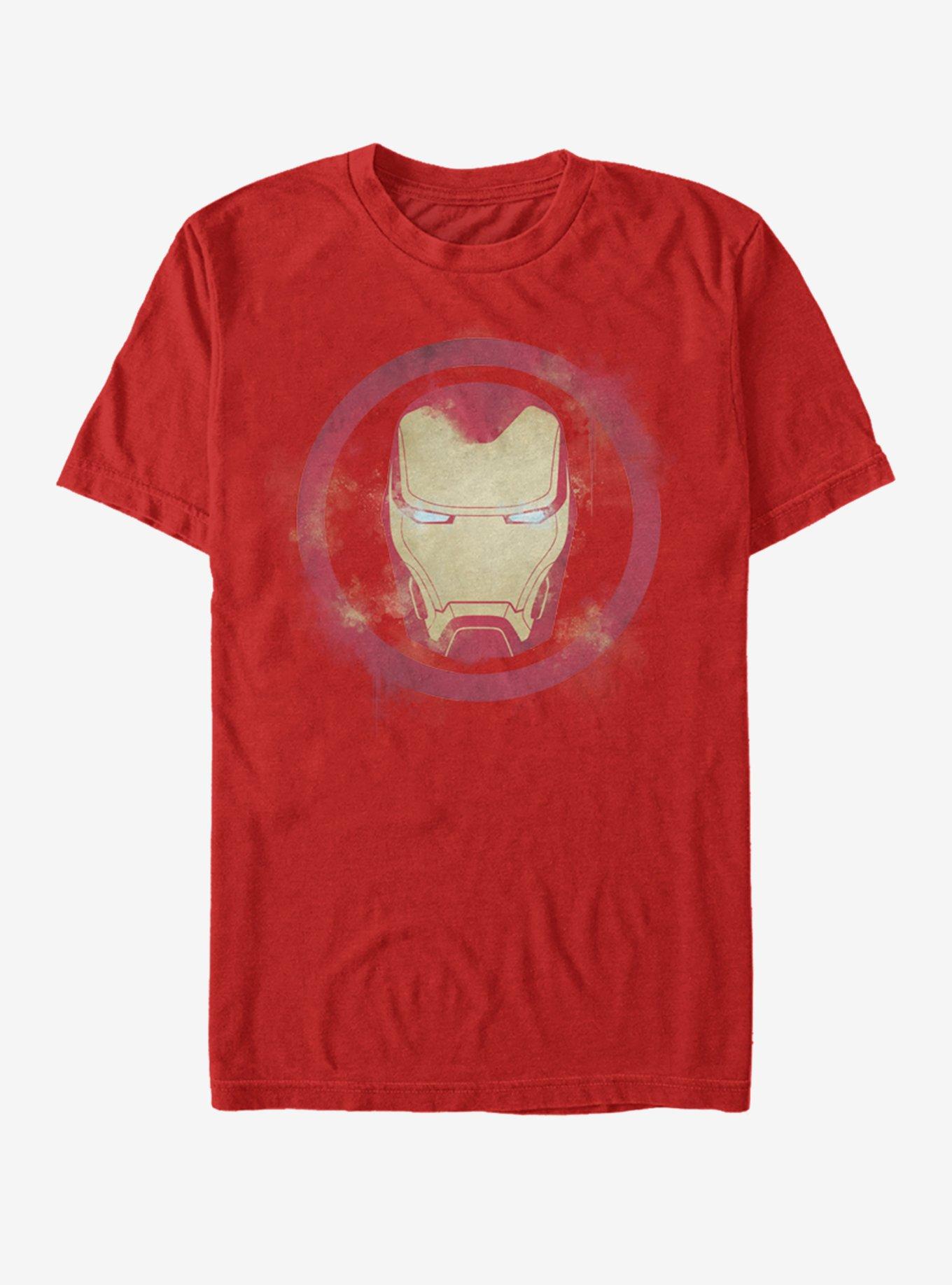 Marvel Avengers: Endgame Iron Man Spray Logo T-Shirt - RED | BoxLunch