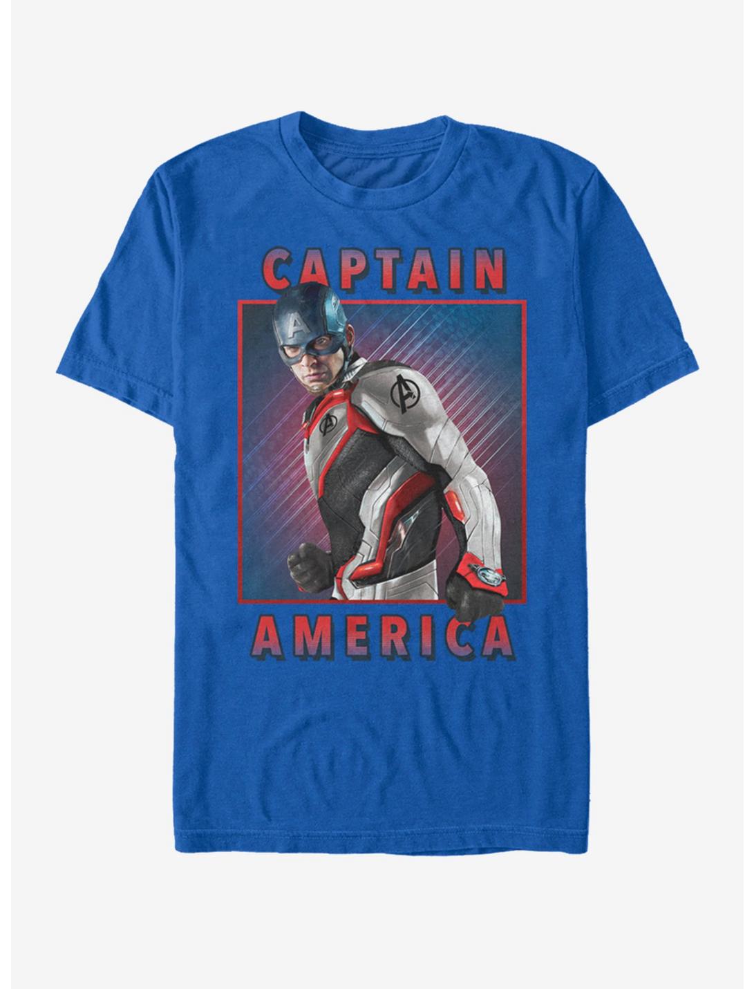 Marvel Avengers: Endgame Captain America Armor Solo Box T-Shirt, ROYAL, hi-res