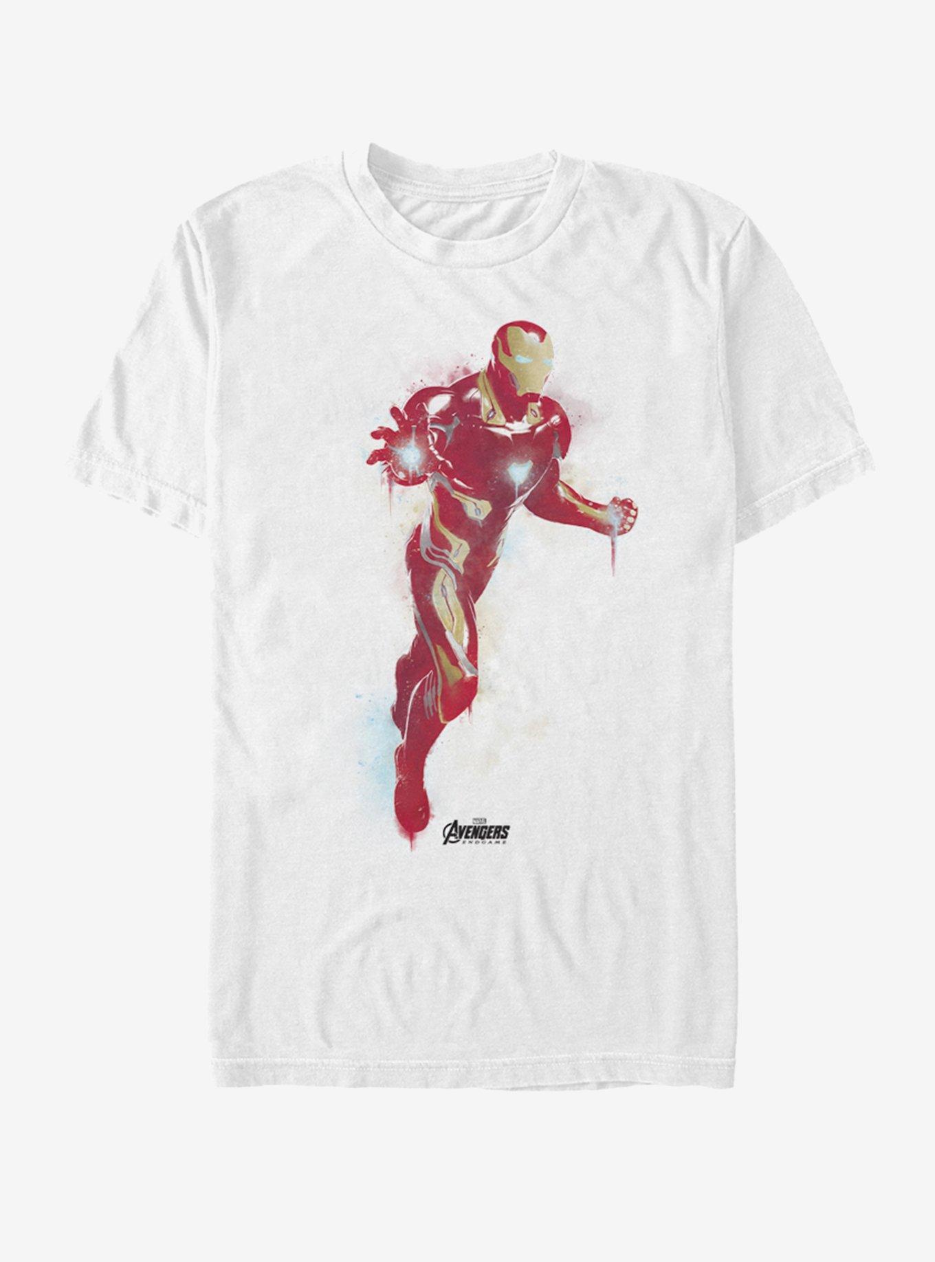 Marvel Avengers Endgame Iron Man Paint T Shirt WHITE Hot Topic