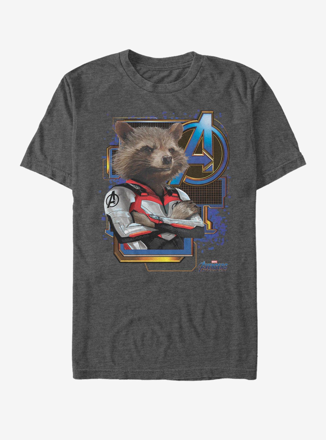 Marvel Avengers: Endgame Space Rocket T-Shirt, CHAR HTR, hi-res