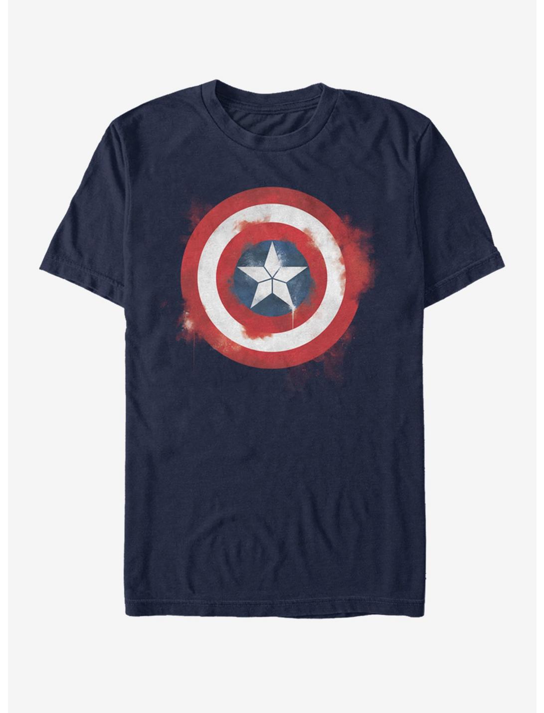 Marvel Avengers: Endgame Captain America Spray Logo T-Shirt, NAVY, hi-res